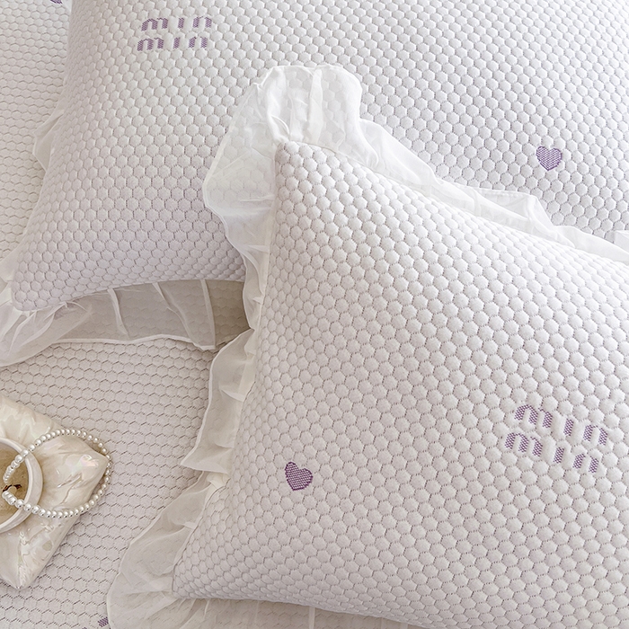 91家纺网 家纺一手货源 找家纺 网红馆（ck家纺） 2026新款小清新床笠式床裙豆豆凉席三件套 甜心蝴蝶-紫