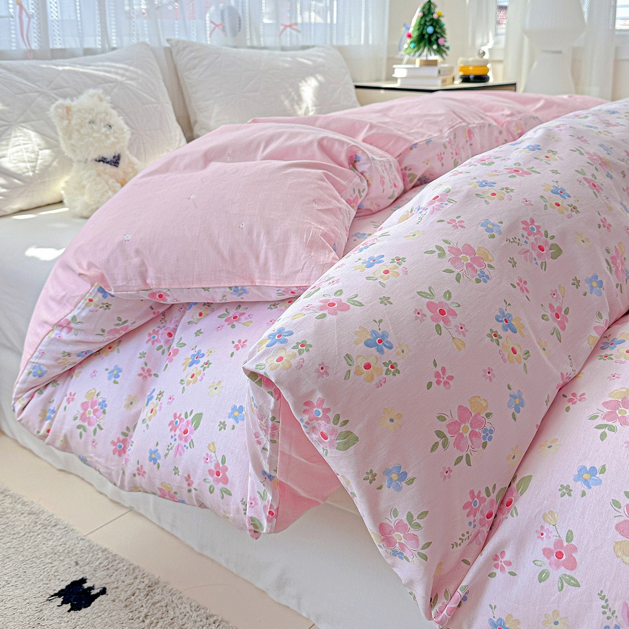 91家纺网 家纺一手货源 找家纺 恩泽家纺 2026春夏新款全棉12868印花四件套单品系列-单被套-提供买家秀，预留缩水率 田园小花