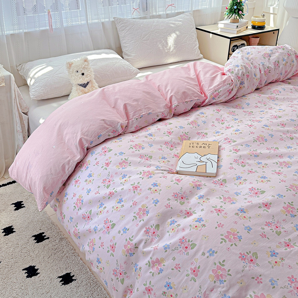 91家纺网 家纺一手货源 找家纺 恩泽家纺 2026春夏新款全棉12868印花四件套单品系列-单被套-提供买家秀，预留缩水率 田园小花