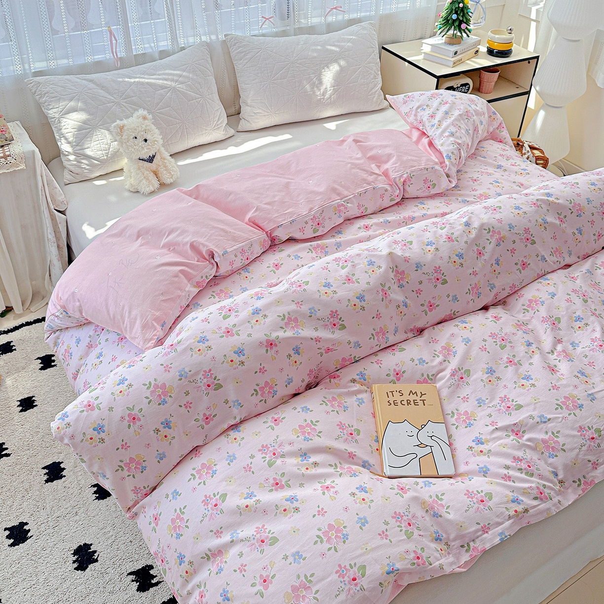 91家纺网 家纺一手货源 找家纺 恩泽家纺 2026春夏新款全棉12868印花四件套单品系列-单被套-提供买家秀，预留缩水率 田园小花