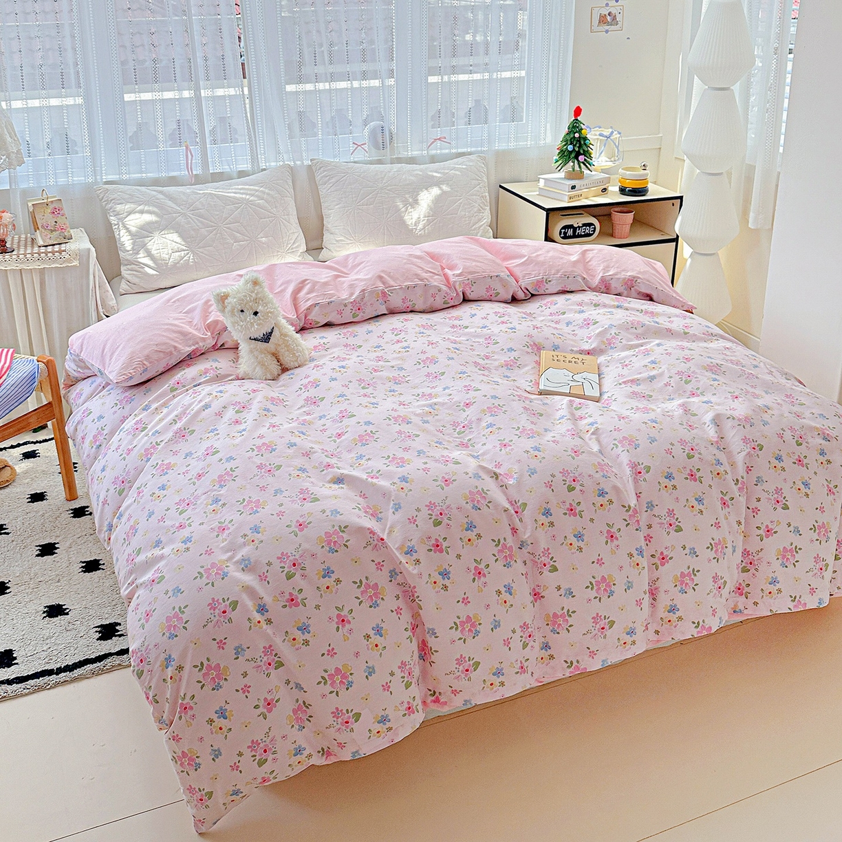 91家纺网 家纺一手货源 找家纺 恩泽家纺 2026春夏新款全棉12868印花四件套单品系列-单被套-提供买家秀，预留缩水率 田园小花