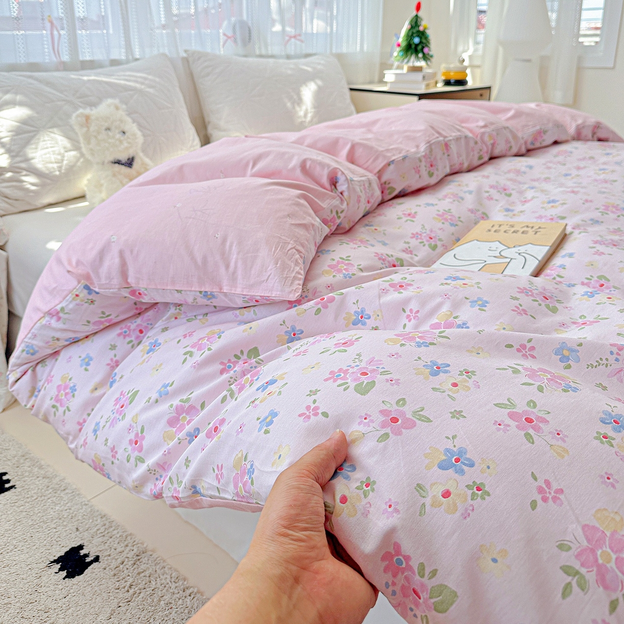 91家纺网 家纺一手货源 找家纺 恩泽家纺 2026春夏新款全棉12868印花四件套单品系列-单被套-提供买家秀，预留缩水率 田园小花