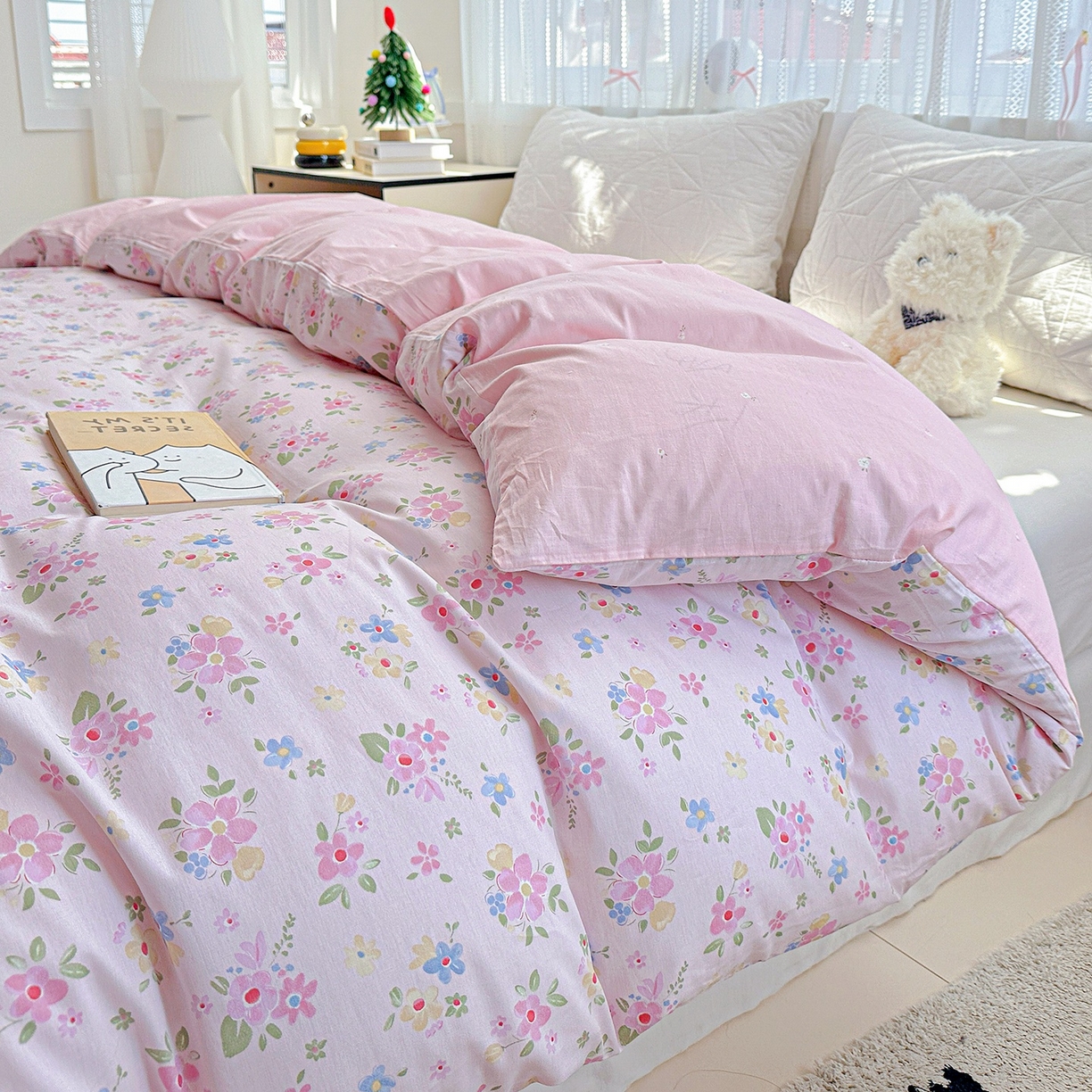 91家纺网 家纺一手货源 找家纺 恩泽家纺 2026春夏新款全棉12868印花四件套单品系列-单被套-提供买家秀，预留缩水率 田园小花