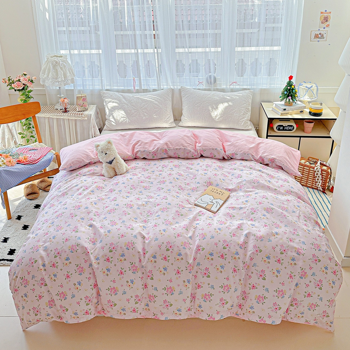 91家纺网 家纺一手货源 找家纺 恩泽家纺 2026春夏新款全棉12868印花四件套单品系列-单被套-提供买家秀，预留缩水率 田园小花