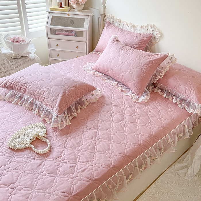 91家纺网 家纺一手货源 找家纺 （总）网红馆（ck家纺） 2026新款全棉蕾丝花边床裙款床笠晨暮花间系列