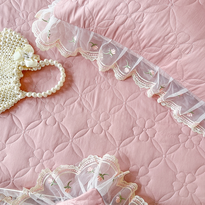 91家纺网 家纺一手货源 找家纺 （总）网红馆（ck家纺） 2026新款全棉蕾丝花边床裙款床笠晨暮花间系列