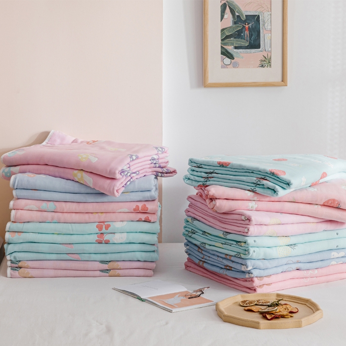 91家纺网 家纺一手货源 找家纺 朴尔家纺-毛巾被 2026春夏新款六层全棉纯棉纱布毛巾被夏被夏凉被空调被 组合图仅供展示不可下单