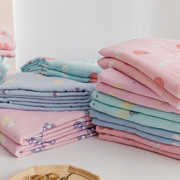 91家纺网 家纺一手货源 找家纺 朴尔家纺-毛巾被 2026春夏新款六层全棉纯棉纱布毛巾被夏被夏凉被空调被 组合图仅供展示不可下单