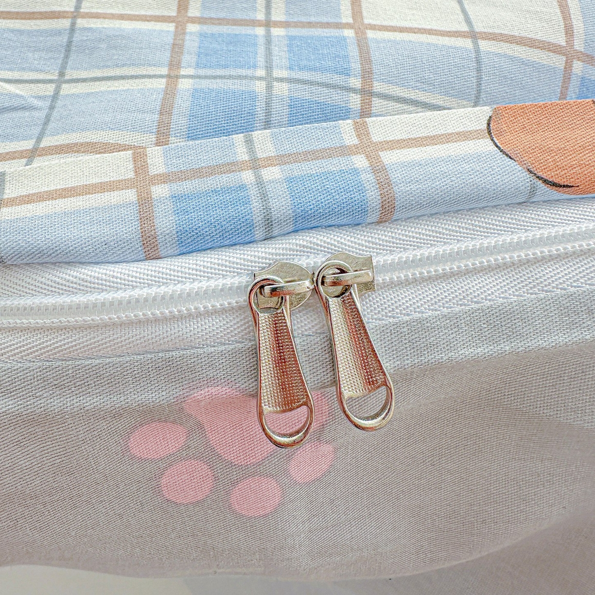 91家纺网 家纺一手货源 找家纺 恩泽家纺 2026春夏新款全棉12868印花四件套单品系列-单被套-提供买家秀，预留缩水率 甜心汪·蓝