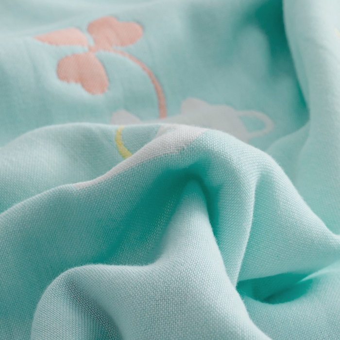 91家纺网 家纺一手货源 找家纺 朴尔家纺-毛巾被 2026春夏新款六层全棉纯棉纱布毛巾被夏被夏凉被空调被 杯中叶语-兰