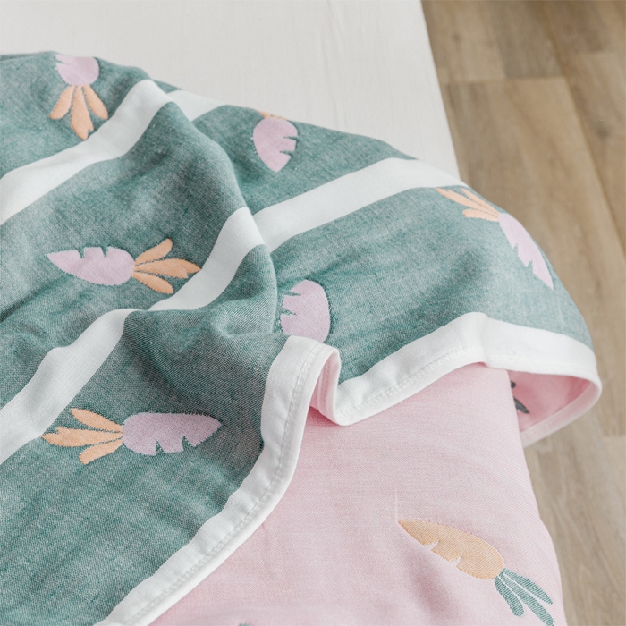 91家纺网 家纺一手货源 找家纺 朴尔家纺-毛巾被 2026春夏新款六层全棉纯棉纱布毛巾被夏被夏凉被空调被 胡萝卜-粉