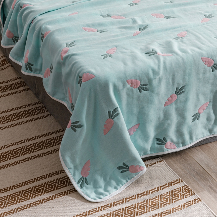 91家纺网 家纺一手货源 找家纺 朴尔家纺-毛巾被 2026春夏新款六层全棉纯棉纱布毛巾被夏被夏凉被空调被 胡萝卜-兰