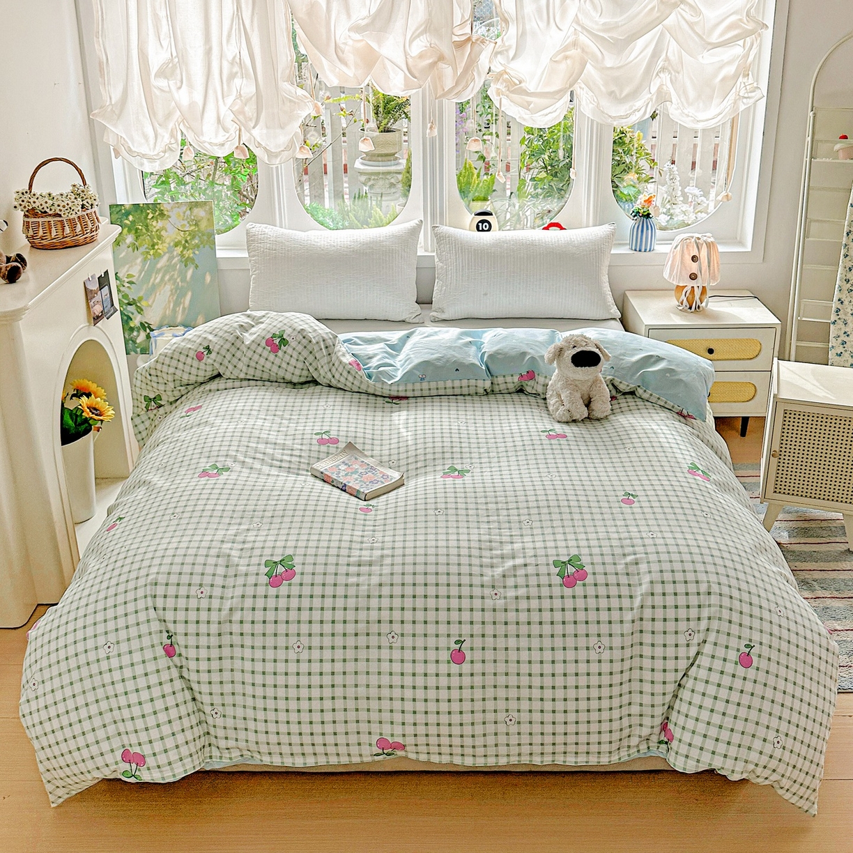 91家纺网 家纺一手货源 找家纺 恩泽家纺 2026春夏新款全棉12868印花四件套单品系列-单被套-提供买家秀，预留缩水率 晚樱