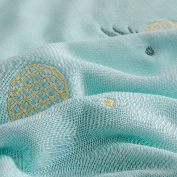 91家纺网 家纺一手货源 找家纺 朴尔家纺-毛巾被 2026春夏新款六层全棉纯棉纱布毛巾被夏被夏凉被空调被 清新菠萝-兰