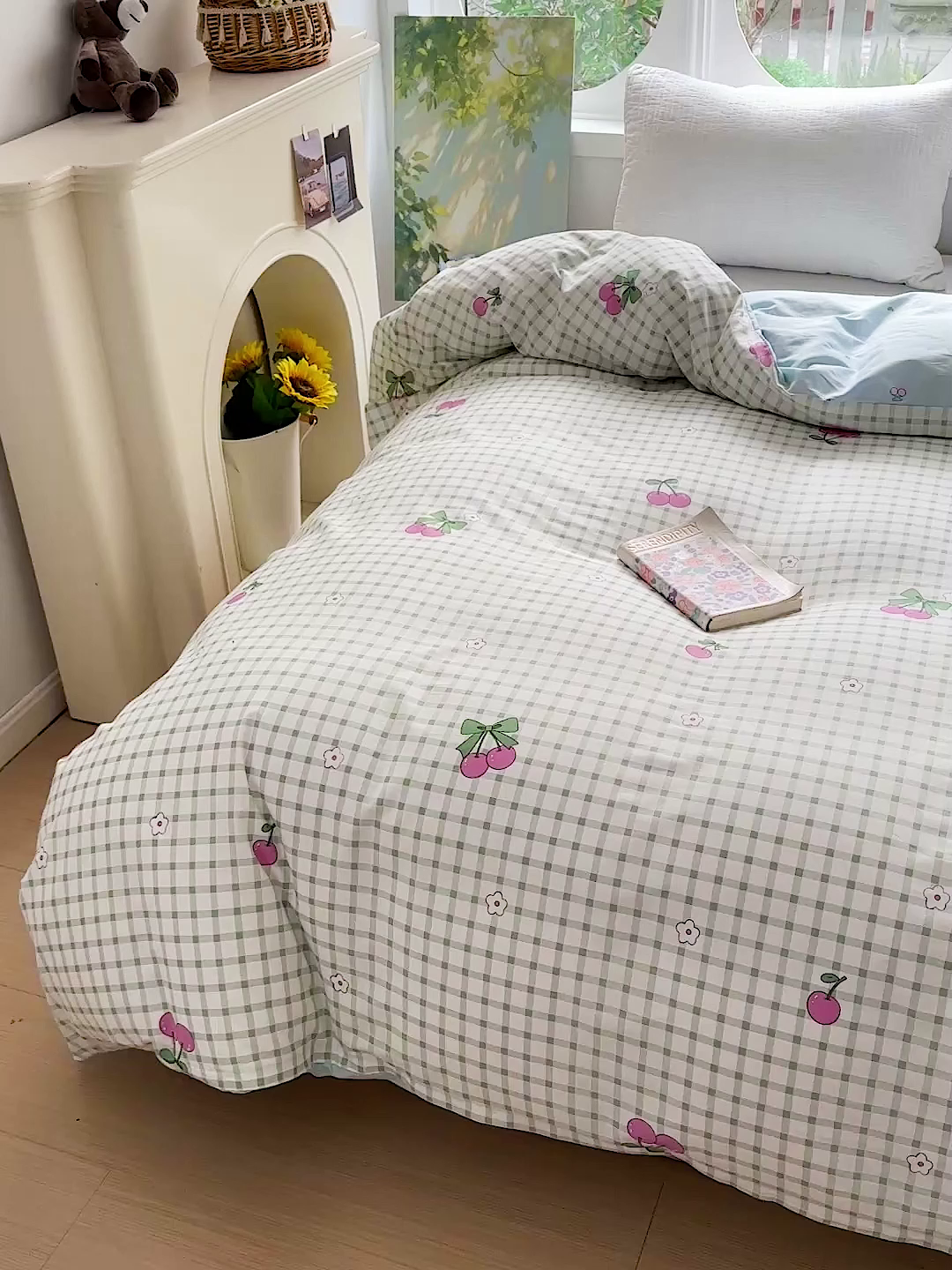 91家纺网 家纺一手货源 找家纺 恩泽家纺 2026春夏新款全棉12868印花四件套单品系列-单被套-提供买家秀，预留缩水率 晚樱