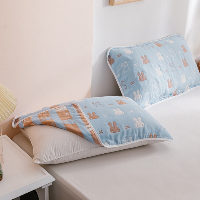 91家纺网 家纺一手货源 找家纺 朴尔家纺-毛巾被 2026春夏新款六层全棉纯棉纱布毛巾被夏被夏凉被空调被 算术小兔-兰