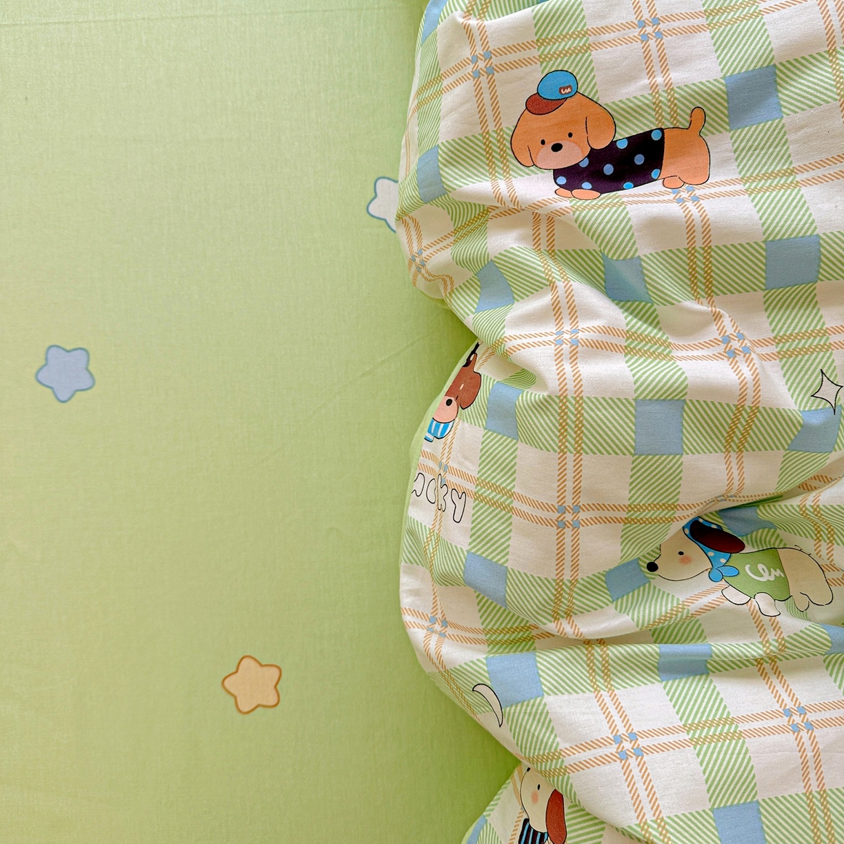 91家纺网 家纺一手货源 找家纺 恩泽家纺 2026春夏新款全棉12868印花四件套单品系列-单被套-提供买家秀，预留缩水率 小狗乐乐