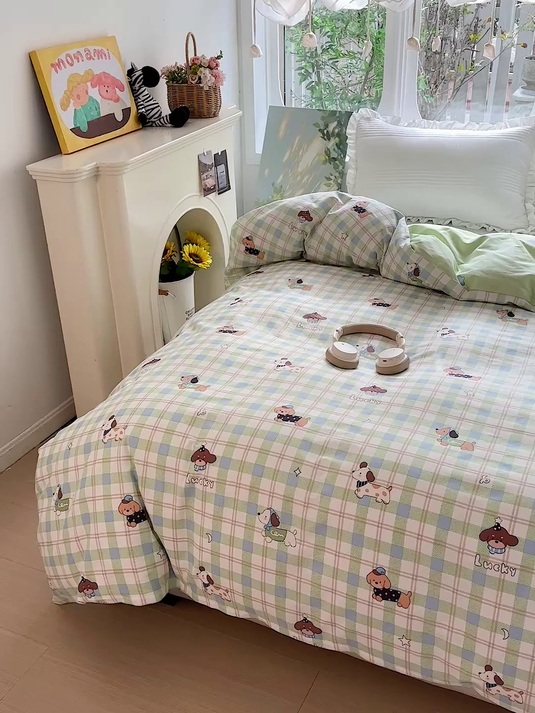 91家纺网 家纺一手货源 找家纺 恩泽家纺 2026春夏新款全棉12868印花四件套单品系列-单被套-提供买家秀，预留缩水率 小狗乐乐