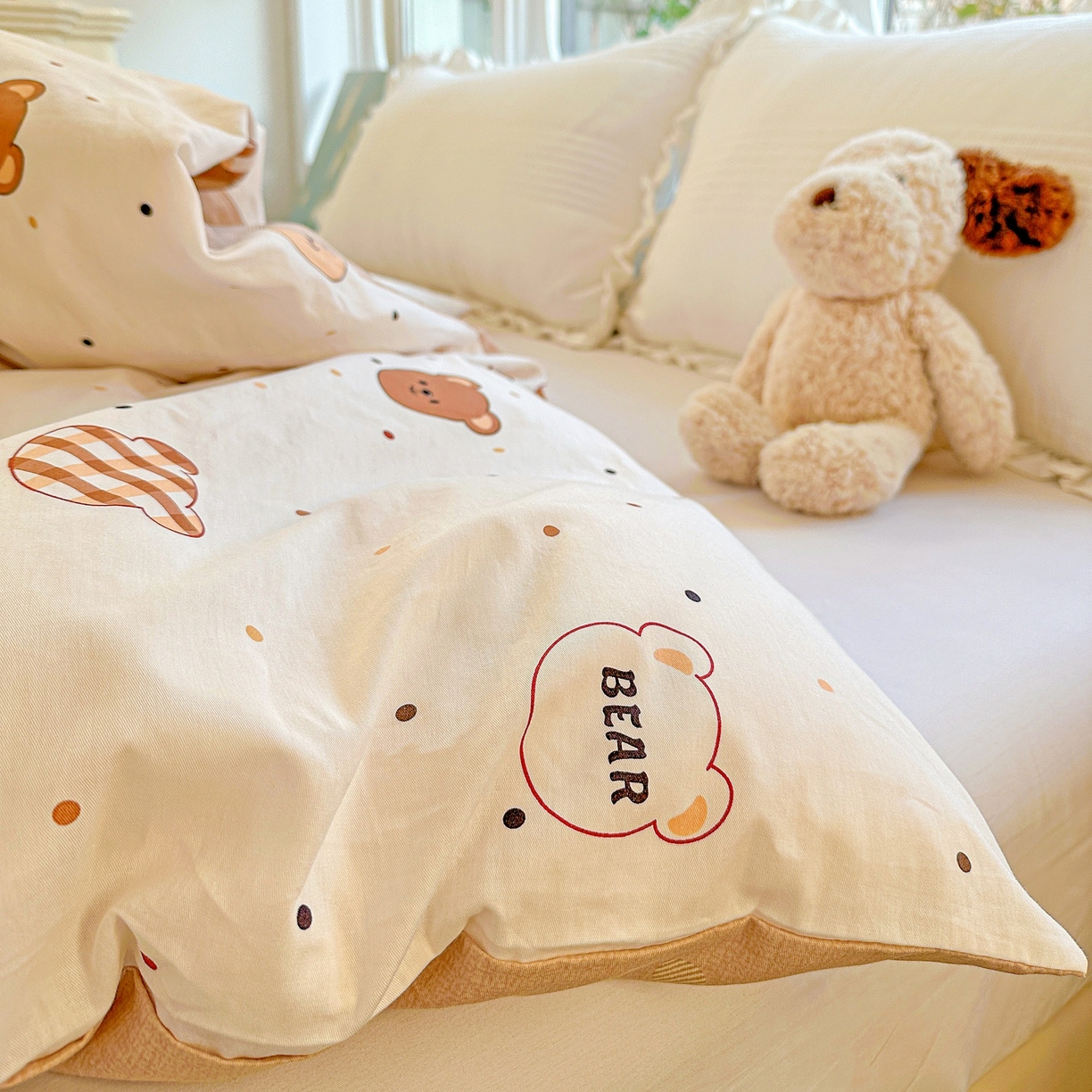 91家纺网 家纺一手货源 找家纺 恩泽家纺 2026春夏新款全棉12868印花四件套单品系列-单被套-提供买家秀，预留缩水率 小精灵