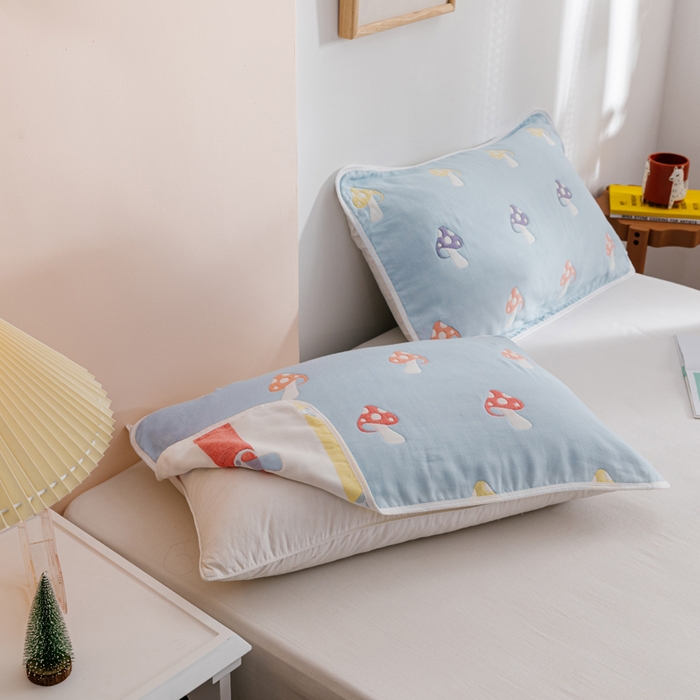 91家纺网 家纺一手货源 找家纺 朴尔家纺-毛巾被 2026春夏新款六层全棉纯棉纱布毛巾被夏被夏凉被空调被 五彩蘑菇-兰