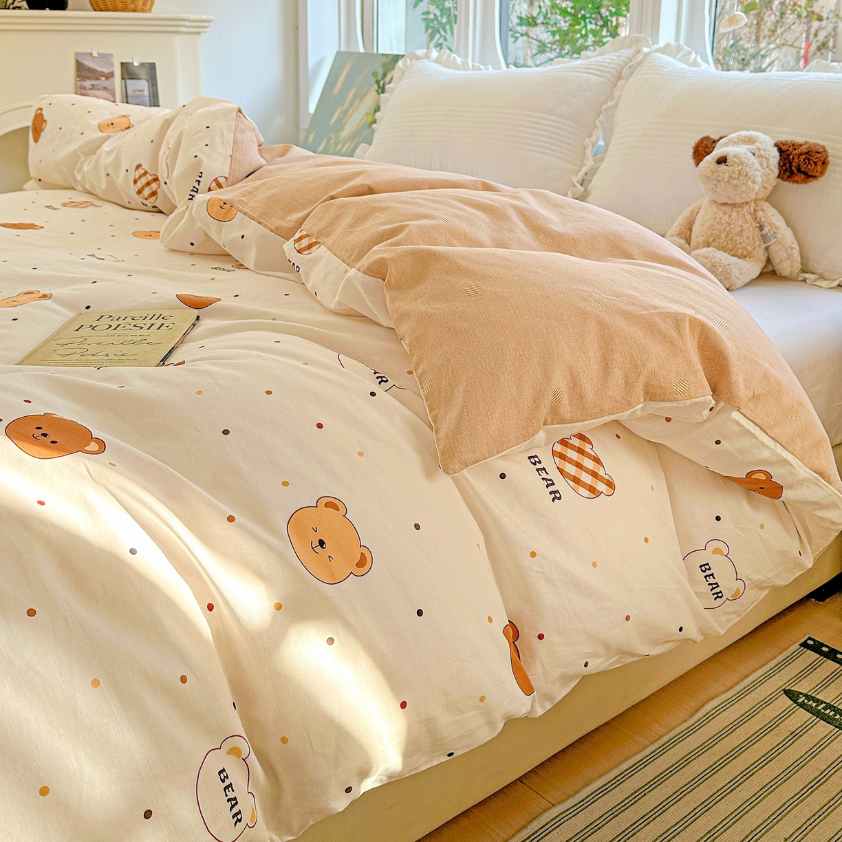 91家纺网 家纺一手货源 找家纺 恩泽家纺 2026春夏新款全棉12868印花四件套单品系列-单被套-提供买家秀，预留缩水率 小精灵