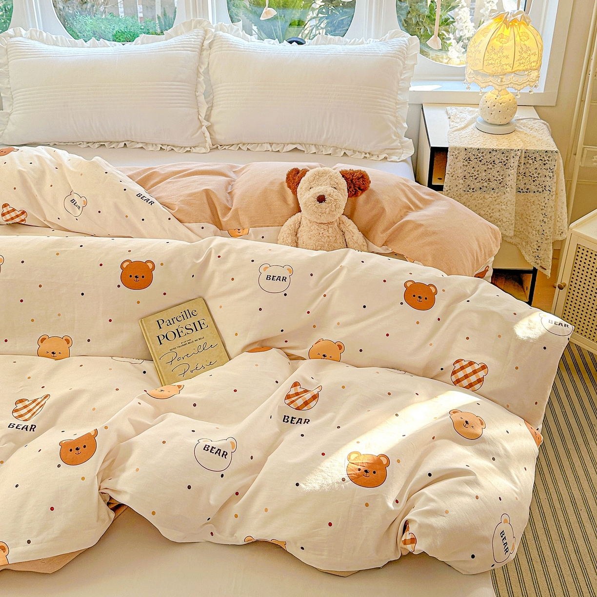 91家纺网 家纺一手货源 找家纺 恩泽家纺 2026春夏新款全棉12868印花四件套单品系列-单被套-提供买家秀，预留缩水率 小精灵