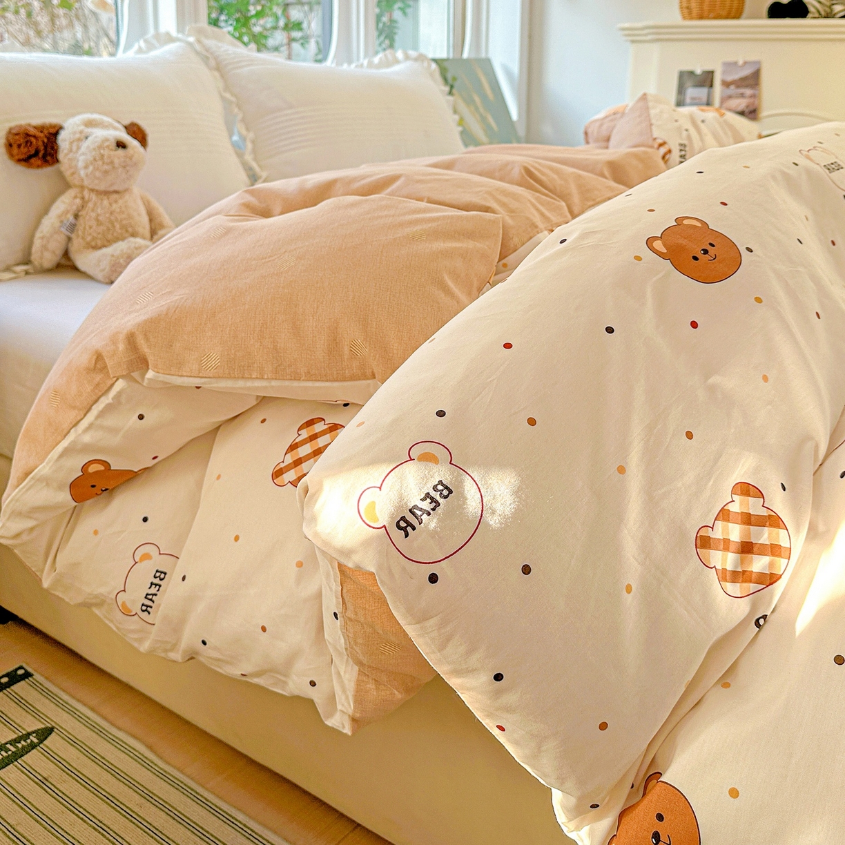 91家纺网 家纺一手货源 找家纺 恩泽家纺 2026春夏新款全棉12868印花四件套单品系列-单被套-提供买家秀，预留缩水率 小精灵