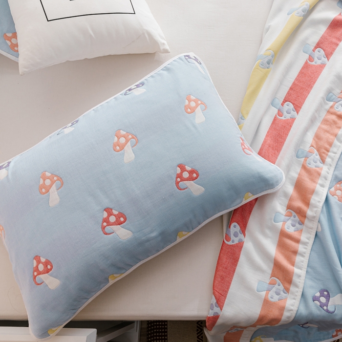 91家纺网 家纺一手货源 找家纺 朴尔家纺-毛巾被 2026春夏新款六层全棉纯棉纱布毛巾被夏被夏凉被空调被 五彩蘑菇-兰