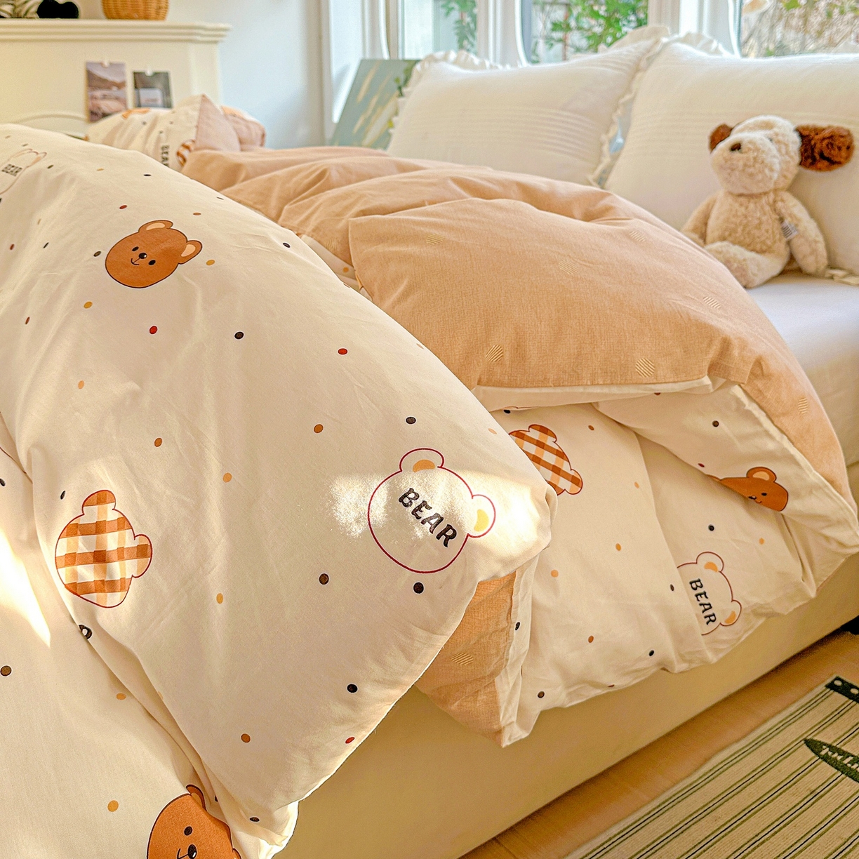 91家纺网 家纺一手货源 找家纺 恩泽家纺 2026春夏新款全棉12868印花四件套单品系列-单被套-提供买家秀，预留缩水率 小精灵