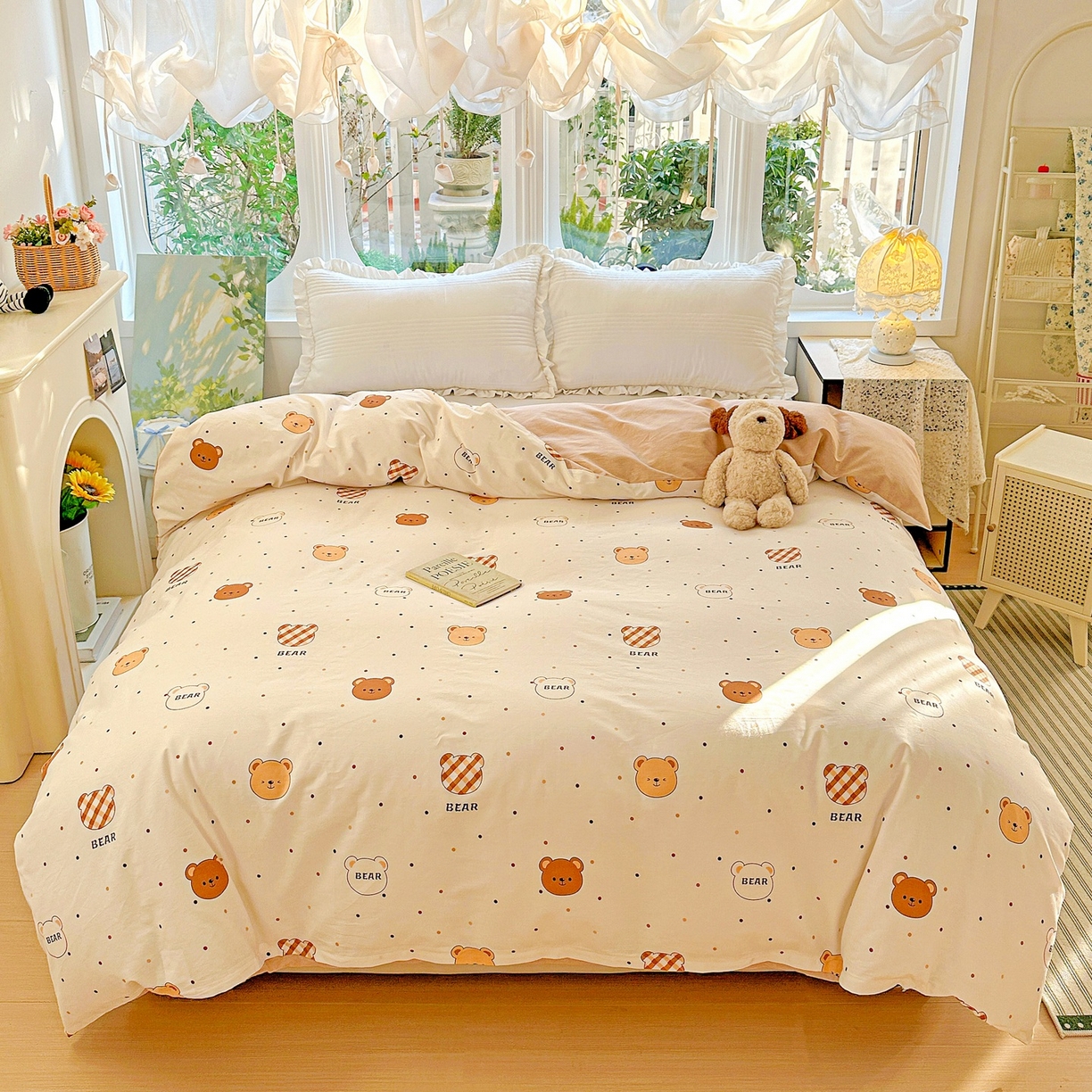 91家纺网 家纺一手货源 找家纺 恩泽家纺 2026春夏新款全棉12868印花四件套单品系列-单被套-提供买家秀，预留缩水率 小精灵