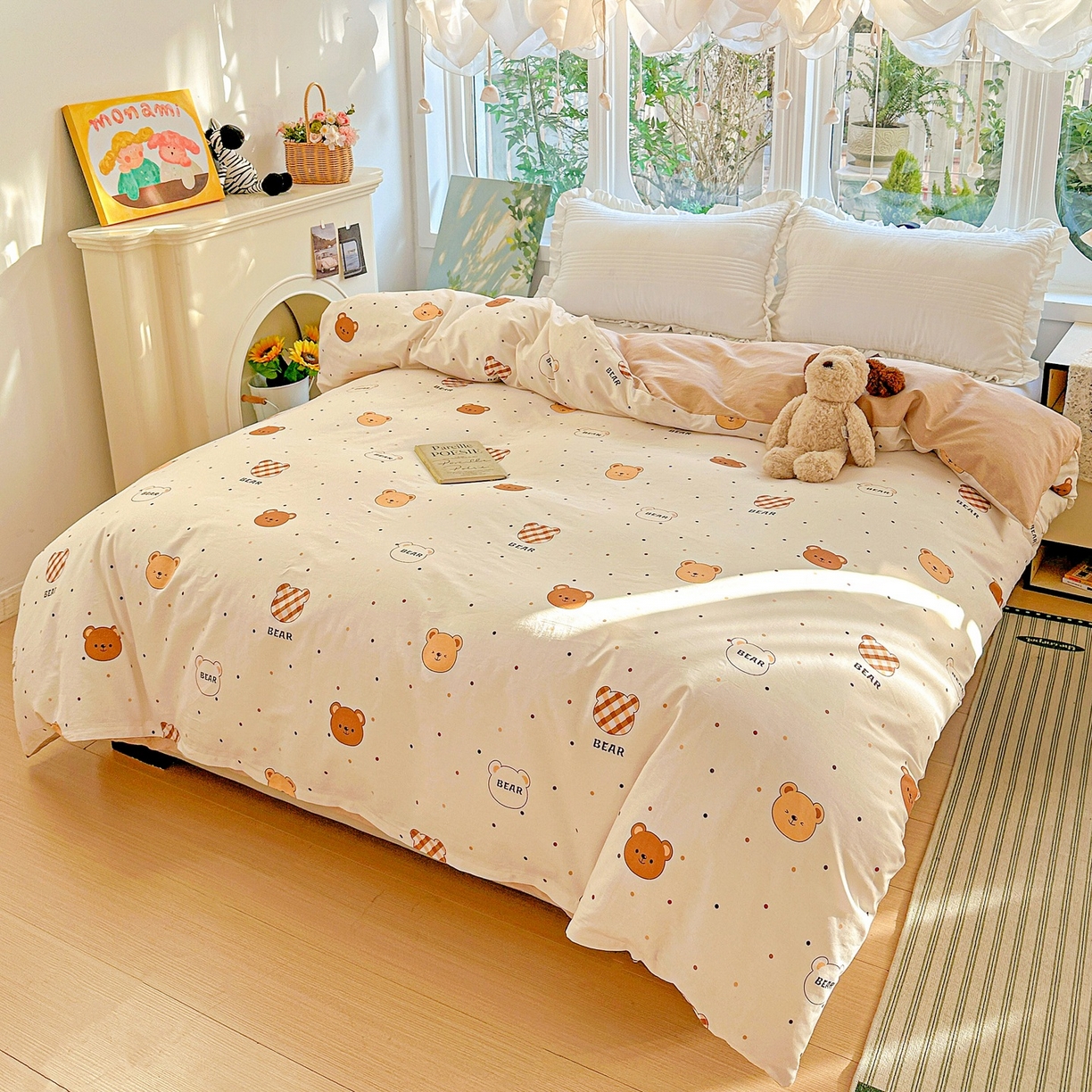 91家纺网 家纺一手货源 找家纺 恩泽家纺 2026春夏新款全棉12868印花四件套单品系列-单被套-提供买家秀，预留缩水率 小精灵