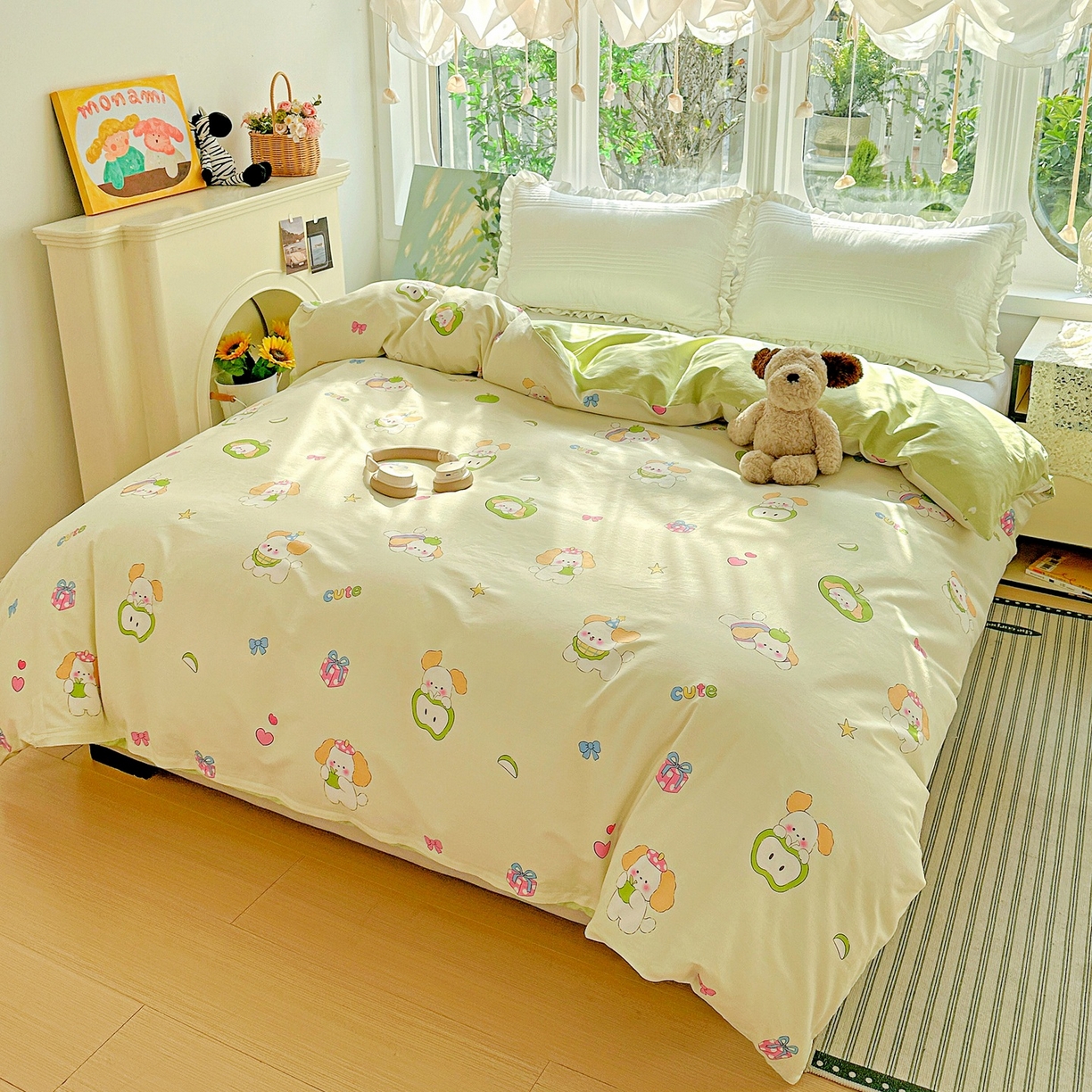 91家纺网 家纺一手货源 找家纺 恩泽家纺 2026春夏新款全棉12868印花四件套单品系列-单被套-提供买家秀，预留缩水率 小淘气