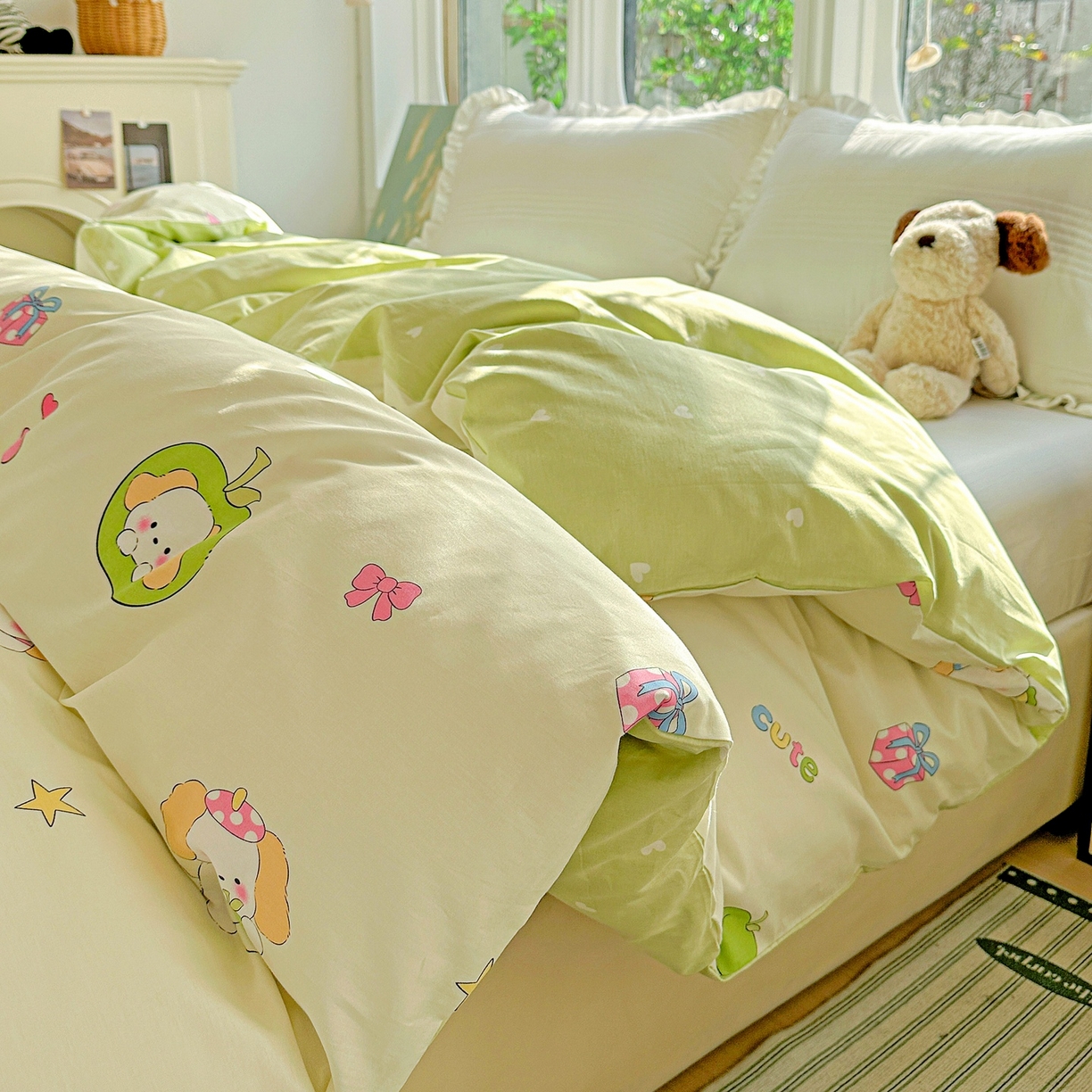 91家纺网 家纺一手货源 找家纺 恩泽家纺 2026春夏新款全棉12868印花四件套单品系列-单被套-提供买家秀，预留缩水率 小淘气