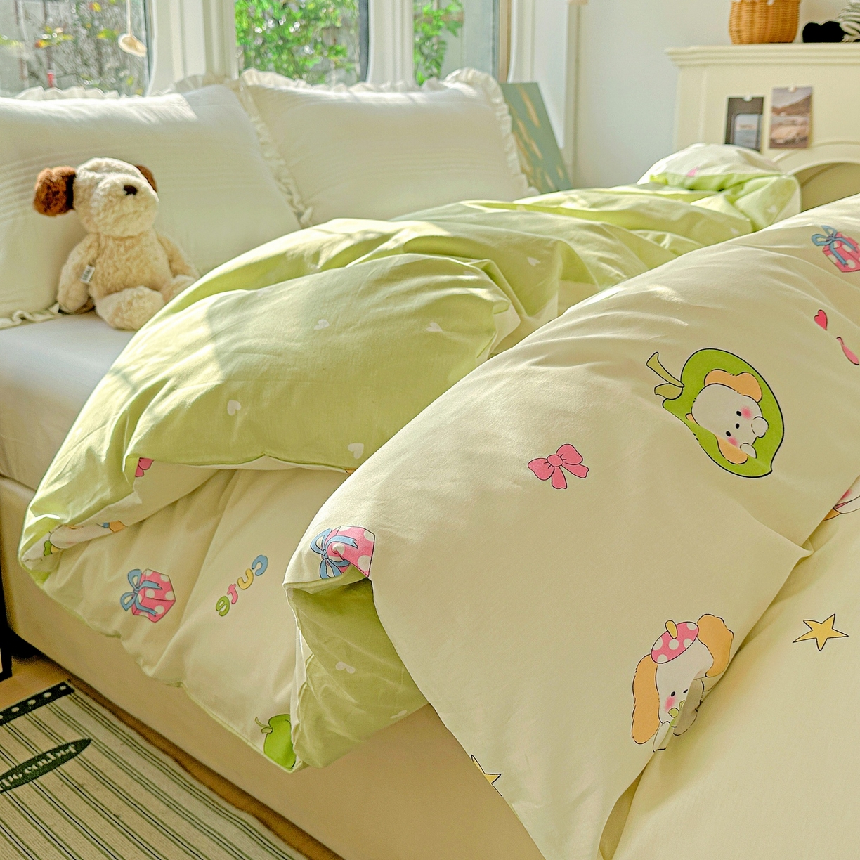 91家纺网 家纺一手货源 找家纺 恩泽家纺 2026春夏新款全棉12868印花四件套单品系列-单被套-提供买家秀，预留缩水率 小淘气