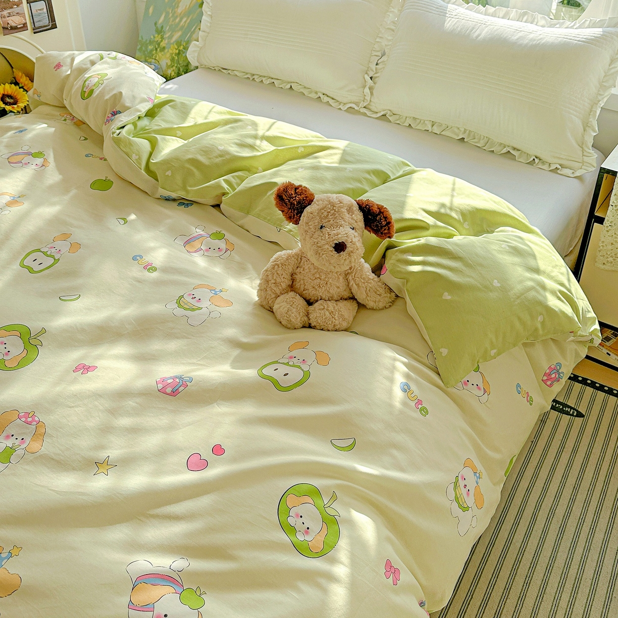 91家纺网 家纺一手货源 找家纺 恩泽家纺 2026春夏新款全棉12868印花四件套单品系列-单被套-提供买家秀，预留缩水率 小淘气