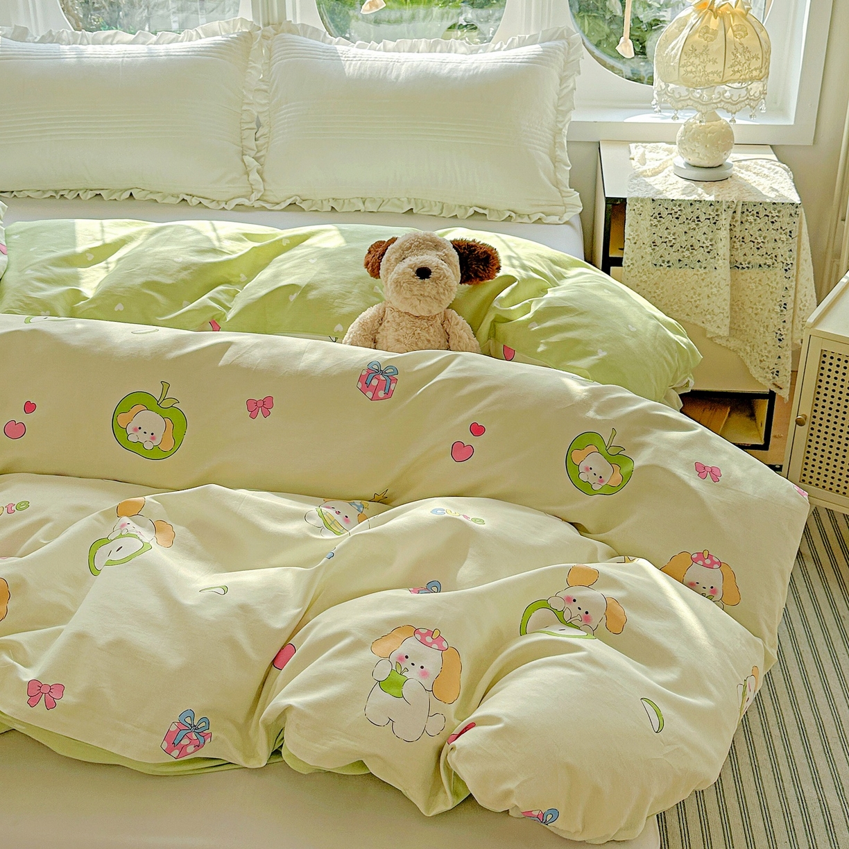 91家纺网 家纺一手货源 找家纺 恩泽家纺 2026春夏新款全棉12868印花四件套单品系列-单被套-提供买家秀，预留缩水率 小淘气