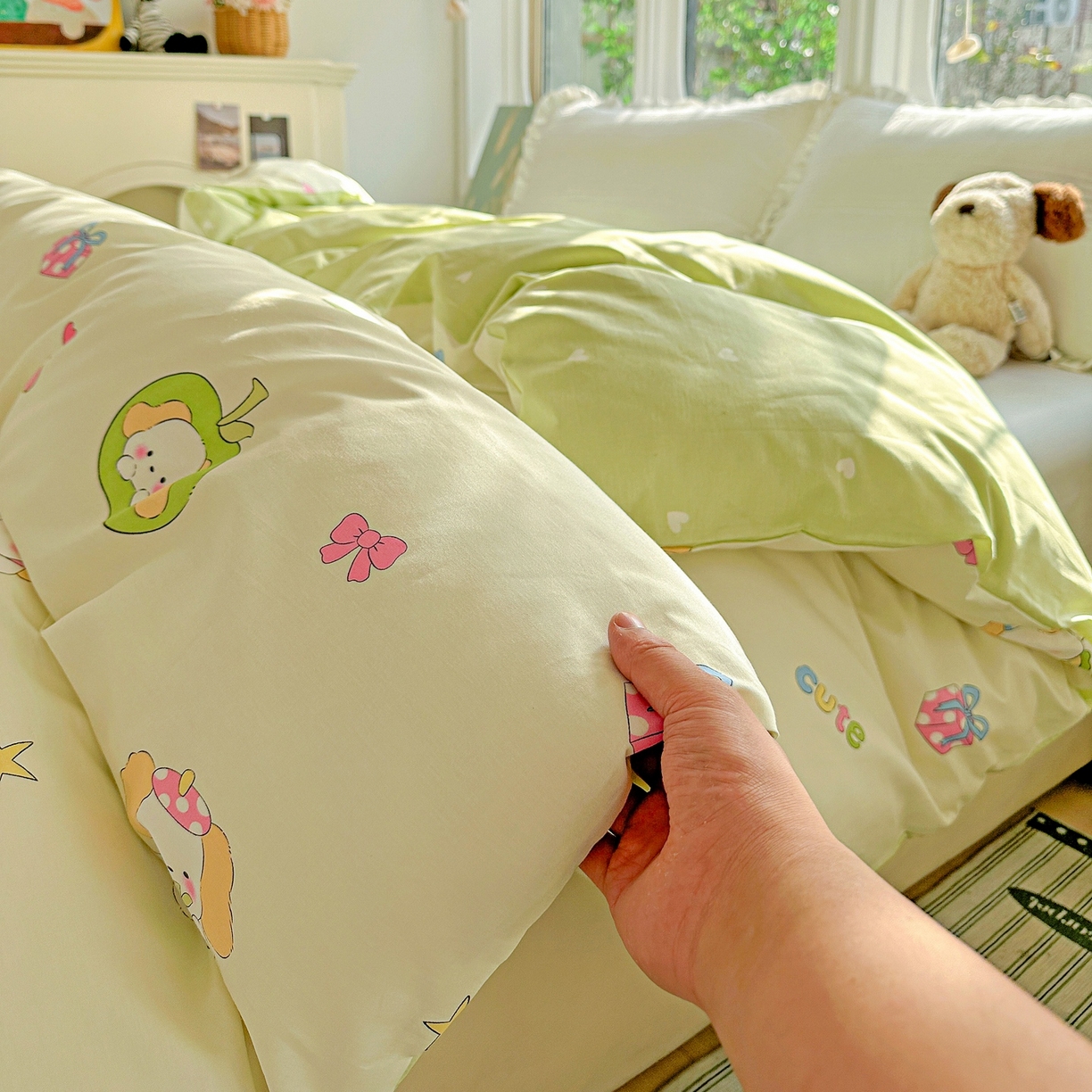 91家纺网 家纺一手货源 找家纺 恩泽家纺 2026春夏新款全棉12868印花四件套单品系列-单被套-提供买家秀，预留缩水率 小淘气