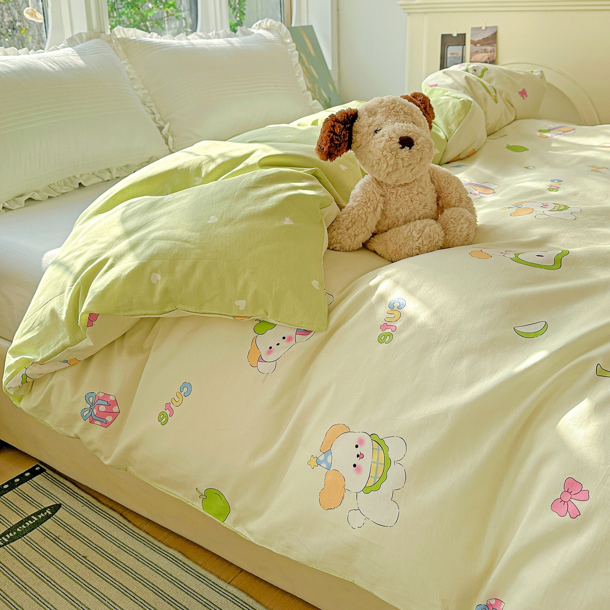 91家纺网 家纺一手货源 找家纺 恩泽家纺 2026春夏新款全棉12868印花四件套单品系列-单被套-提供买家秀，预留缩水率 小淘气