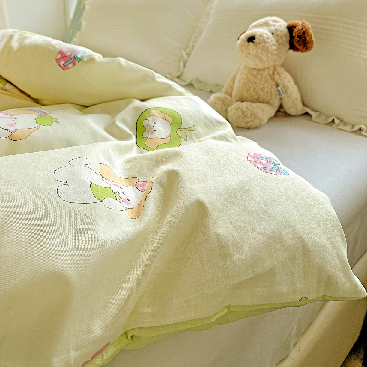 91家纺网 家纺一手货源 找家纺 恩泽家纺 2026春夏新款全棉12868印花四件套单品系列-单被套-提供买家秀，预留缩水率 小淘气