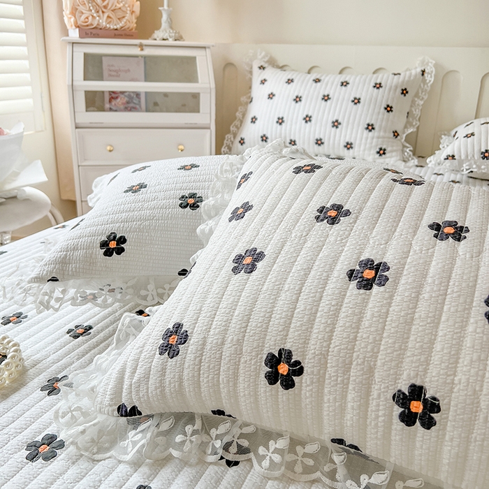 91家纺网 家纺一手货源 找家纺 网红馆（ck家纺） 2026新款泡泡棉印花床笠三件套 花儿朵朵