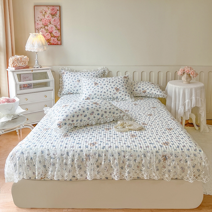 网红馆（ck家纺） 2026新款泡泡棉印花床笠三件套 熊宝宝