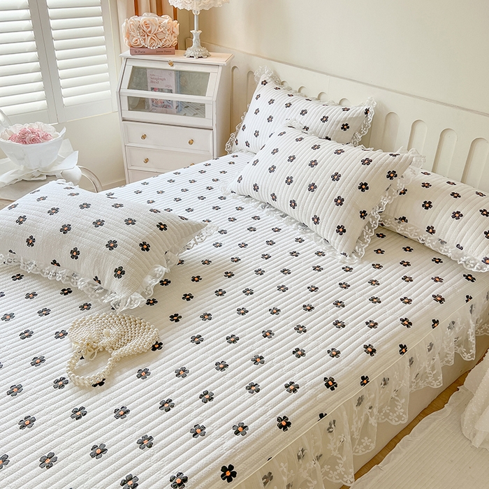 91家纺网 家纺一手货源 找家纺 网红馆（ck家纺） 2026新款泡泡棉印花床笠三件套 花儿朵朵