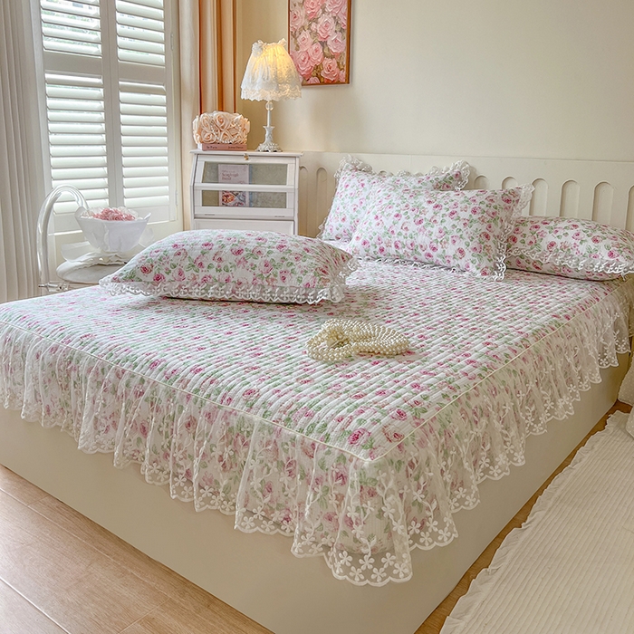 91家纺网 家纺一手货源 找家纺 网红馆（ck家纺） 2026新款泡泡棉印花床笠三件套 悠悠花海