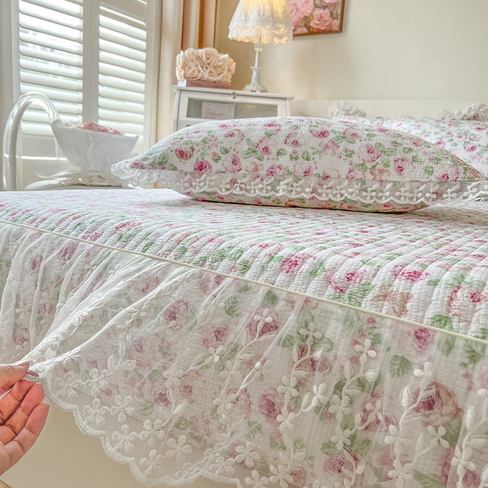 91家纺网 家纺一手货源 找家纺 网红馆（ck家纺） 2026新款泡泡棉印花床笠三件套 悠悠花海