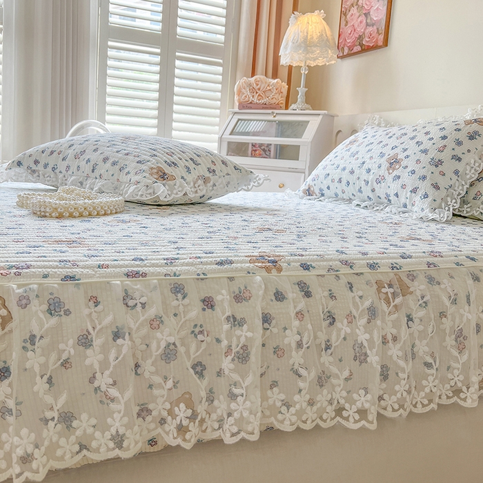 91家纺网 家纺一手货源 找家纺 网红馆（ck家纺） 2026新款泡泡棉印花床笠三件套 熊宝宝