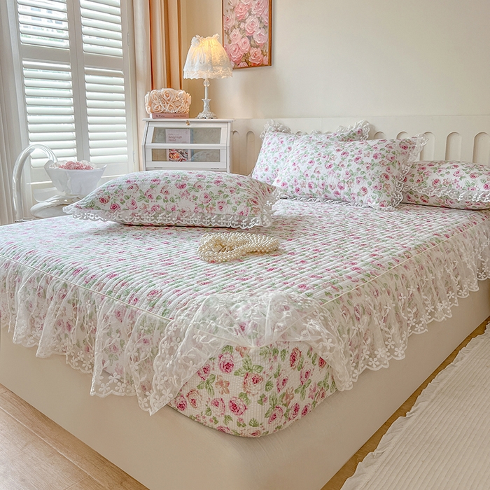 91家纺网 家纺一手货源 找家纺 网红馆（ck家纺） 2026新款泡泡棉印花床笠三件套 悠悠花海