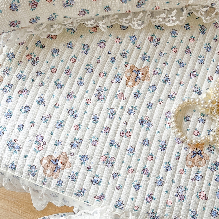 91家纺网 家纺一手货源 找家纺 网红馆（ck家纺） 2026新款泡泡棉印花床笠三件套 熊宝宝