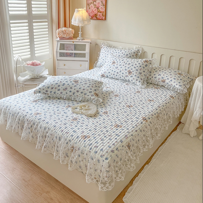 91家纺网 家纺一手货源 找家纺 网红馆（ck家纺） 2026新款泡泡棉印花床笠三件套 熊宝宝