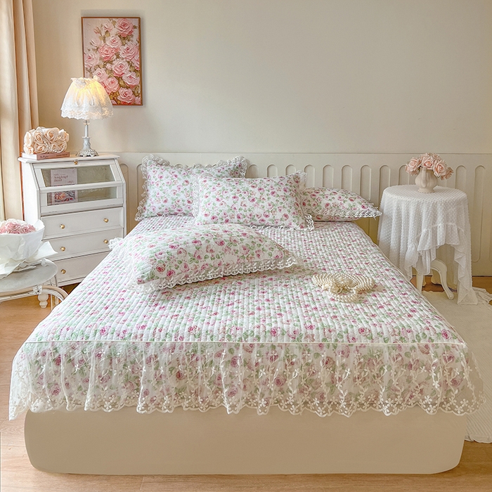 网红馆（ck家纺） 2026新款泡泡棉印花床笠三件套 悠悠花海