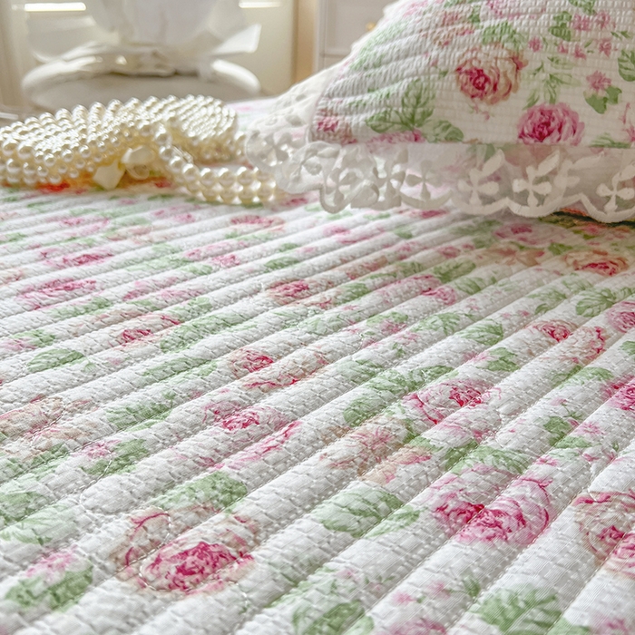 91家纺网 家纺一手货源 找家纺 网红馆（ck家纺） 2026新款泡泡棉印花床笠三件套 悠悠花海